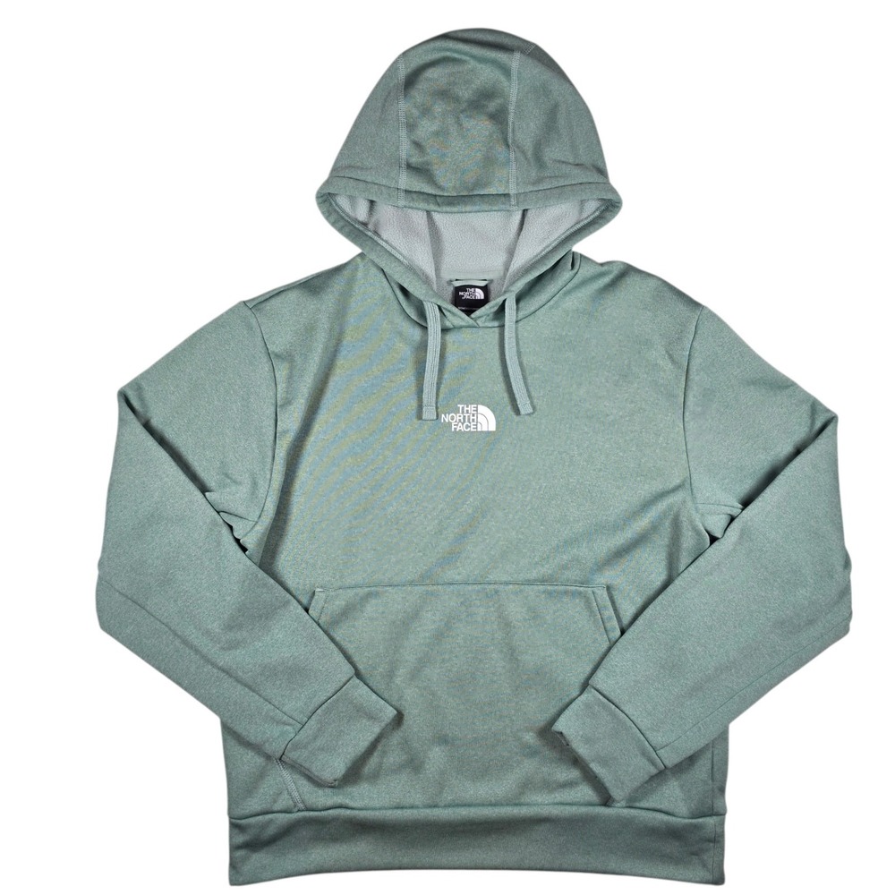 North Face Green White Logo Exploration Fleece Pullover Hoodie Women's Size S